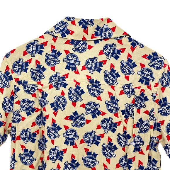 Pabst Blue Ribbon Short Sleeve Camp Shirt Men's Small - Picture 5 of 8